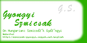 gyongyi szmicsak business card